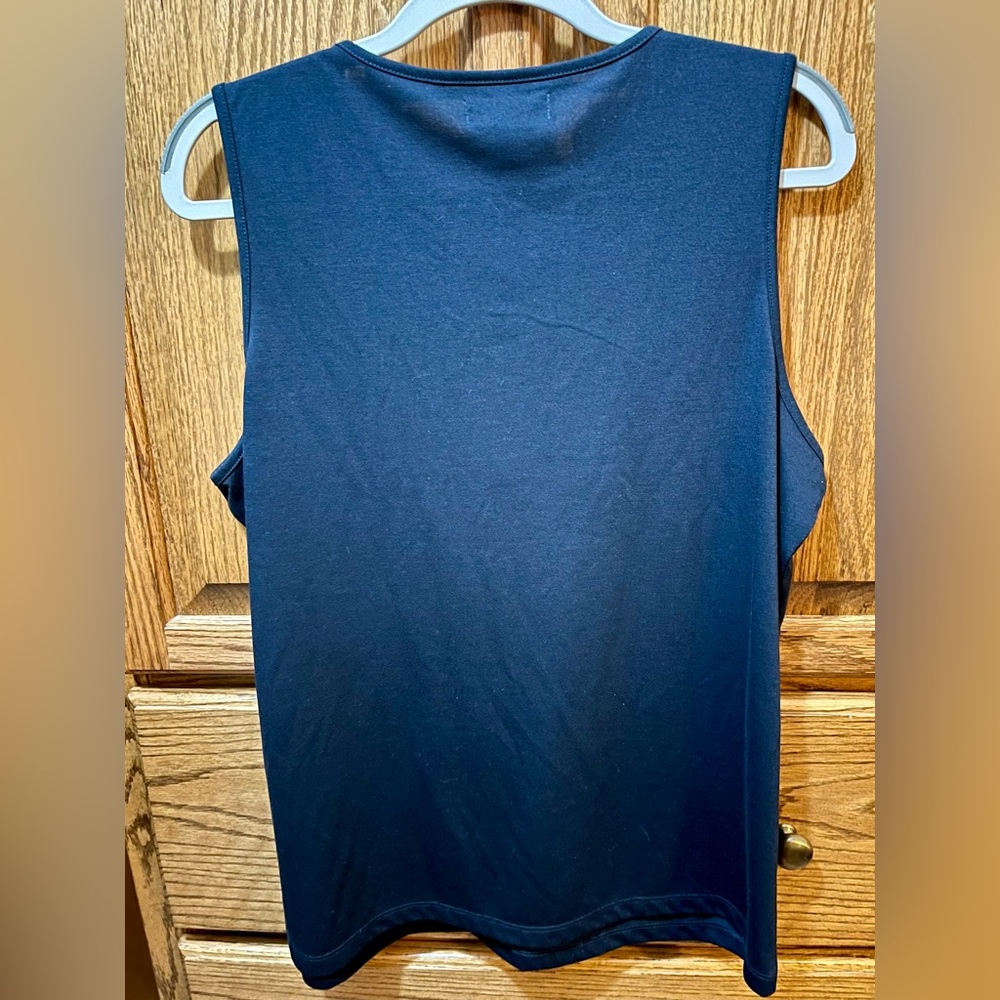 Chaps Women's Navy Ruffle Top - Picture 3 of 3
